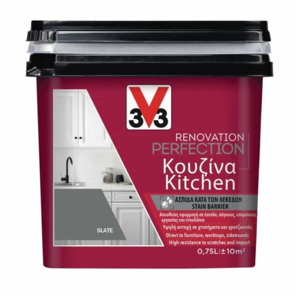 V33 Renovation Perfection Kitchen D.I.Y. Χρώμα Ανακαίνισης Κουζίνας Slate 750ml - Image 1