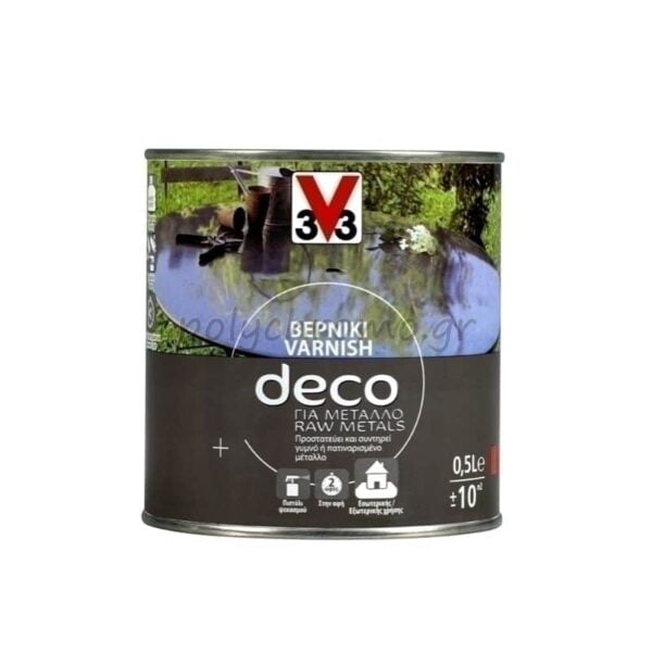 V33 Deco - Βερνίκι μετάλλων Διάφανο Γυαλιστερό 0,5lt - Image 1