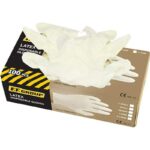 FF Group γάντια λάτεξ με πούδρα λευκά 100τμχ