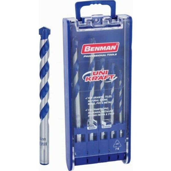 BENMAN σετ Διαμαντοτρύπανα Unikraft 4-10mm 5 τμχ - 71149 - Image 1