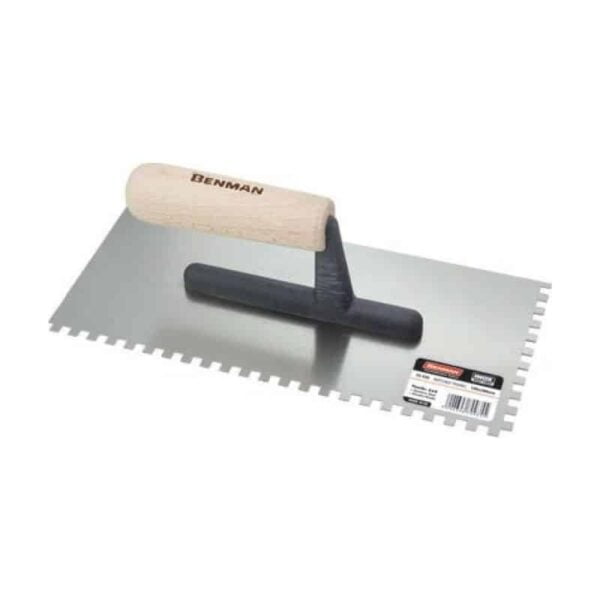 Οδοντωτή Σπάτουλα Πλακιδίων 10x10 Inox 280x130mm BENMAN 70937 - Image 1