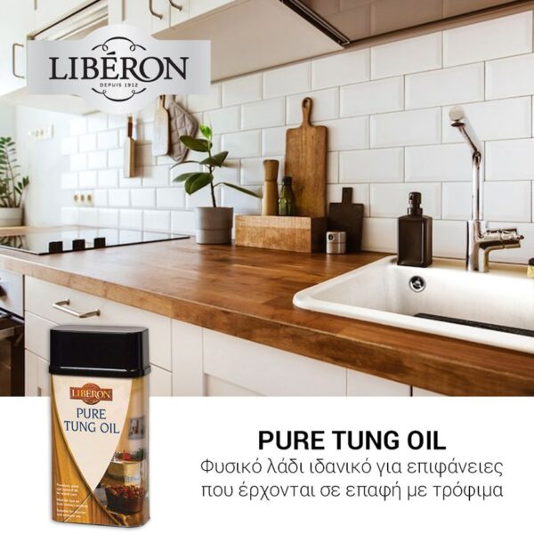 Liberon Pure Tung Oil Φυσικό Λάδι Άχρωμο Σατινέ 1lt