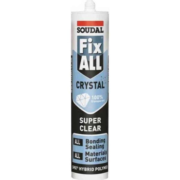 Στεγανωτική σιλικόνη & ισχυρή κόλλα Soudal fix all crystal clear διάφανη 290ml 20875 - Image 1