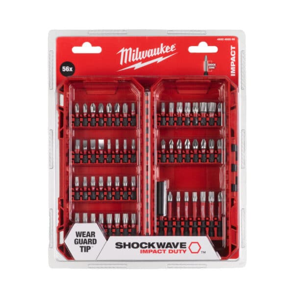 Milwaukee σετ 56τμχ shockwave μύτες & αντάπτορας 4932492006