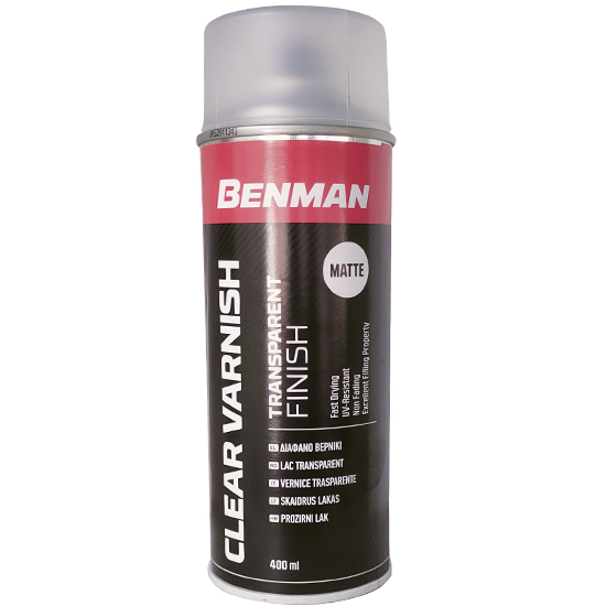 benman-matte Σπρέι βερνίκι διάφανο σατινέ Benman 400ml 33483 - Image 1