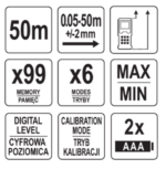 Αποστασιόμετρο Laser 50m YATO YT-731231 - Image 2